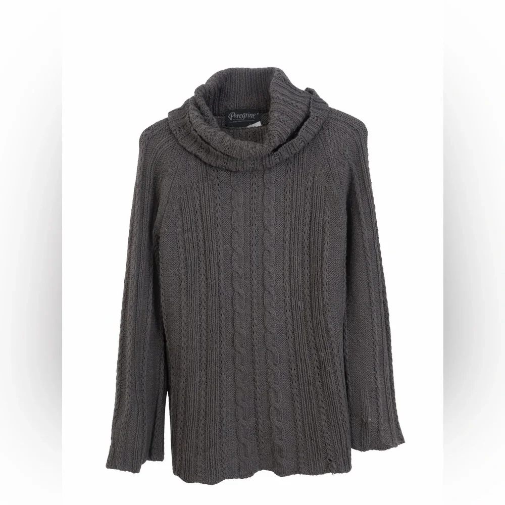 Peregrine 100% Pure New Wool Cable Knit Sweater Made in England Chunky Fisherman